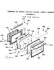 Oven Door Section parts for Kenmore Wall Oven 103.9568111 (1039568111, 103 9568111) from AppliancePartsPros.com