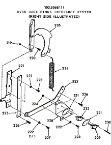 Oven Door Hinge Interlock System parts for Kenmore Wall Oven 103.9568111 (1039568111, 103 9568111) from AppliancePartsPros.com