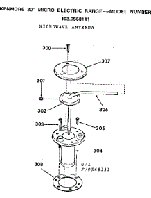 Microwave Antenna parts for Kenmore Wall Oven 103.9568111 (1039568111, 103 9568111) from AppliancePartsPros.com