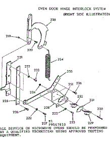 Oven Door Hinge Interlock System parts for Kenmore Wall Oven 103.9567810 (1039567810, 103 9567810) from AppliancePartsPros.com