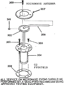 Microwave Antenna parts for Kenmore Wall Oven 103.9567810 (1039567810, 103 9567810) from AppliancePartsPros.com