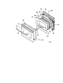 Lower Door parts for Kenmore Wall Oven 911.49485992 (91149485992, 911 49485992) from AppliancePartsPros.com