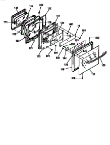 Door Section parts for Kenmore Wall Oven 911.40469690 (91140469690, 911 40469690) from AppliancePartsPros.com