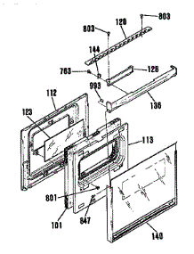 Lower Door Section parts for Kenmore Wall Oven 911.4132994 (9114132994, 911 4132994) from AppliancePartsPros.com