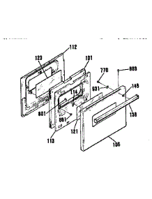 Oven Door parts for Kenmore Wall Oven 911.4012193 (9114012193, 911 4012193) from AppliancePartsPros.com