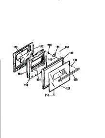 Door parts for Kenmore Wall Oven 911.40169690 (91140169690, 911 40169690) from AppliancePartsPros.com
