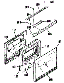 Door parts for Kenmore Wall Oven 911.4012992 (9114012992, 911 4012992) from AppliancePartsPros.com