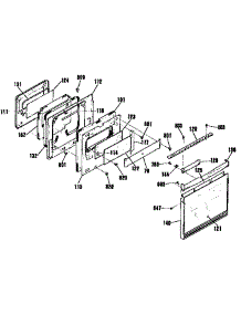 Door Section parts for Kenmore Wall Oven 911.4042993 (9114042993, 911 4042993) from AppliancePartsPros.com