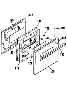 Door parts for Kenmore Wall Oven 911.4012192 (9114012192, 911 4012192) from AppliancePartsPros.com