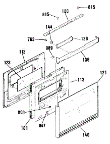Lower Door Section parts for Kenmore Wall Oven 911.4132991 (9114132991, 911 4132991) from AppliancePartsPros.com