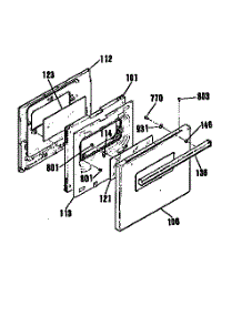 Door Section parts for Kenmore Wall Oven 911.30158590 (91130158590, 911 30158590) from AppliancePartsPros.com