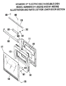 Lower Door Section parts for Kenmore Wall Oven 911.4832992 (9114832992, 911 4832992) from AppliancePartsPros.com