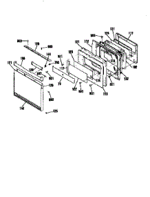 Door Section parts for Kenmore Wall Oven 911.4803993 (9114803993, 911 4803993) from AppliancePartsPros.com