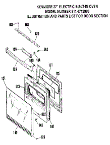 Door parts for Kenmore Wall Oven 911.4712993 (9114712993, 911 4712993) from AppliancePartsPros.com