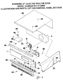 Control Panel Section parts for Kenmore Wall Oven 911.4712993 (9114712993, 911 4712993) from AppliancePartsPros.com