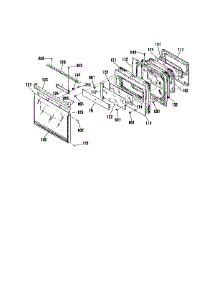 Door Section parts for Kenmore Wall Oven 911.4842590 (9114842590, 911 4842590) from AppliancePartsPros.com