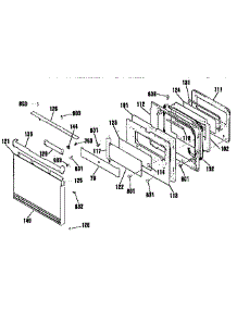 Door Section parts for Kenmore Wall Oven 911.4842993 (9114842993, 911 4842993) from AppliancePartsPros.com