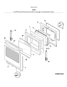 Door parts for Kenmore Range 790.94143313 (79094143313, 790 94143313) from AppliancePartsPros.com