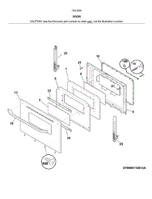 Door parts for Kenmore Range 790.93009315 (79093009315, 790 93009315) from AppliancePartsPros.com
