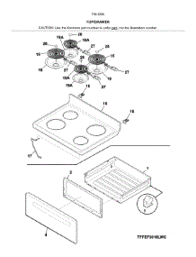 Top / Drawer parts for Kenmore Range 790.93009315 (79093009315, 790 93009315) from AppliancePartsPros.com