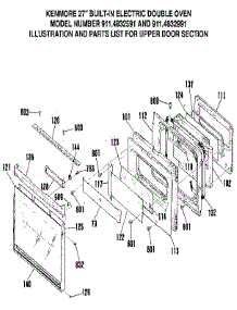 Upper Door Section parts for Kenmore Wall Oven 911.4832991 (9114832991, 911 4832991) from AppliancePartsPros.com