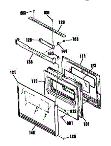 Lower Door Section parts for Kenmore Wall Oven 911.4832996 (9114832996, 911 4832996) from AppliancePartsPros.com