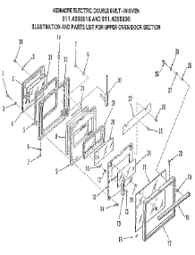 Upper Oven Door Section parts for Kenmore Wall Oven 911.4288816 (9114288816, 911 4288816) from AppliancePartsPros.com