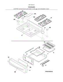 Top / Drawer parts for Kenmore Range 790.73433314 (79073433314, 790 73433314) from AppliancePartsPros.com