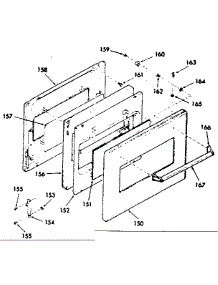 Visi-Bake Upper Oven And Lower Broiler Door parts for Kenmore Wall Oven 911.3248211 (9113248211, 911 3248211) from AppliancePartsPros.com