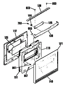Lower Door Section parts for Kenmore Wall Oven 911.4132993 (9114132993, 911 4132993) from AppliancePartsPros.com