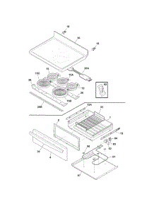 Top / Drawer parts for Kenmore Range 790.92902013 (79092902013, 790 92902013) from AppliancePartsPros.com