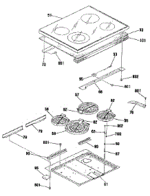 Main Top Section parts for Kenmore Range 911.9592990 (9119592990, 911 9592990) from AppliancePartsPros.com