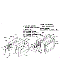 Upper & Lower Oven Door Section And Full Glass Door parts for Kenmore Wall Oven 103.3277003 (1033277003, 103 3277003) from AppliancePartsPros.com