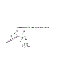 Optional Rear Main Top Filler parts for Kenmore Range 911.4624895 (9114624895, 911 4624895) from AppliancePartsPros.com