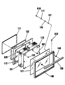Oven Door Section parts for Kenmore Range 911.7340192 (9117340192, 911 7340192) from AppliancePartsPros.com