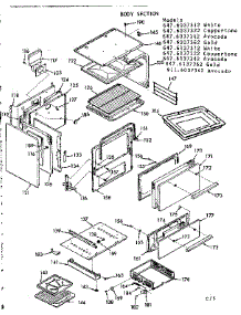Body Section parts for Kenmore Range 911.6037342 (9116037342, 911 6037342) from AppliancePartsPros.com