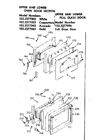 Upper And Lower Oven Door Section And Full Glass Door parts for Kenmore Wall Oven 103.3277096 (1033277096, 103 3277096) from AppliancePartsPros.com