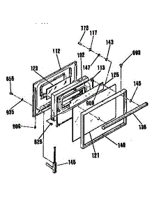 Door parts for Kenmore Range 911.3544090 (9113544090, 911 3544090) from AppliancePartsPros.com