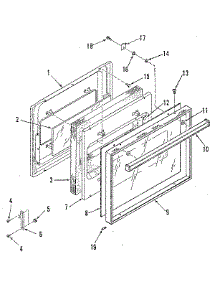 Oven Door Section parts for Kenmore Wall Oven 911.3218891 (9113218891, 911 3218891) from AppliancePartsPros.com