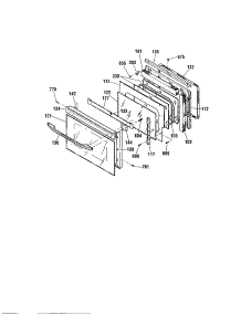 Door parts for Kenmore Wall Oven 911.41489992 (91141489992, 911 41489992) from AppliancePartsPros.com