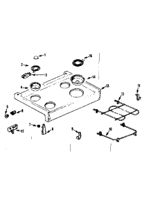Main Top Section parts for Kenmore Range 103.9346662 (1039346662, 103 9346662) from AppliancePartsPros.com
