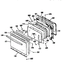 Door Section parts for Kenmore Wall Oven 911.41055590 (91141055590, 911 41055590) from AppliancePartsPros.com