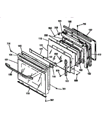 Door Section parts for Kenmore Wall Oven 911.41165791 (91141165791, 911 41165791) from AppliancePartsPros.com