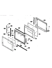Microwave Door Section parts for Kenmore Wall Oven 911.4942592 (9114942592, 911 4942592) from AppliancePartsPros.com