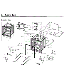 Tub parts for Samsung Dishwasher DW80M9960UG/AA-00 from AppliancePartsPros.com