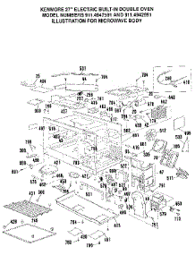 Microwave Body parts for Kenmore Wall Oven 911.4942591 (9114942591, 911 4942591) from AppliancePartsPros.com