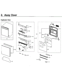 Door parts for Samsung Dishwasher DW80M9960UG/AA-00 from AppliancePartsPros.com
