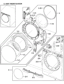 Front Assy parts for Samsung Dryer DV419AEU/XAA-00 from AppliancePartsPros.com