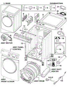 Main Assy parts for Samsung Dryer DV448AEP/XAA-00 from AppliancePartsPros.com