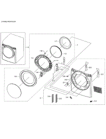 Frame Front & Door parts for Samsung Dryer DV42H5000GW/A3-01 from AppliancePartsPros.com